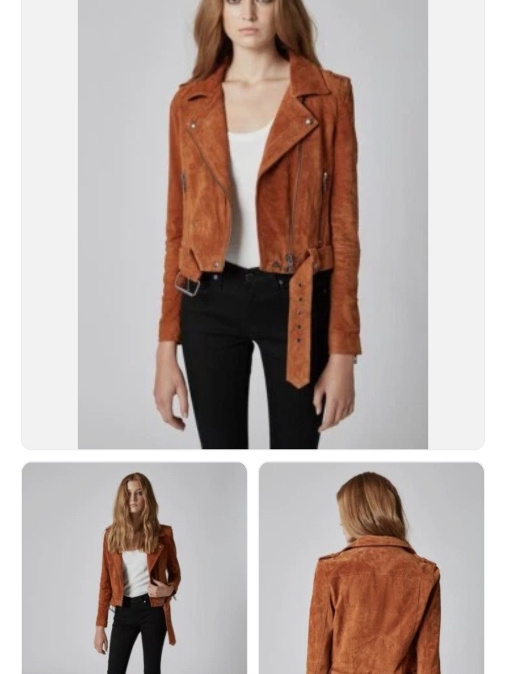 Blank NYC Suede Moto Jacket - Rust Orange. BLANKNYC Denim Morning Suede - Picture 5 of 15